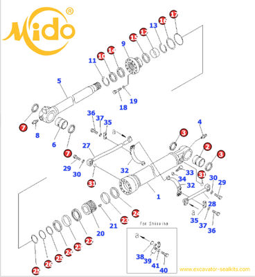 707-99-69550 7079969550 Komatsu PC700LC-8E0 PC800-8E0 Hochwertiges Eimerhydraulikzylinderdichtungskit